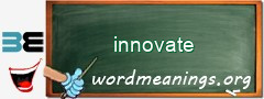 WordMeaning blackboard for innovate